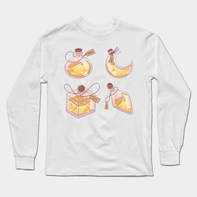 Yellow witch potions sticker set Long Sleeve T-Shirt by Itsacuteart